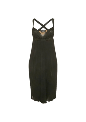 Ferragamo Pre-Owned ribbed-knit crossover-strap dress - Black