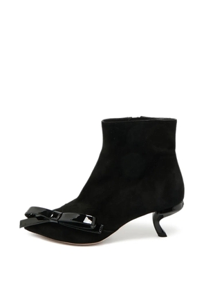 Roger Vivier Vintage bow pointed toe ankle boots - Black