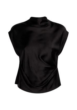 The Sei mock-neck draped blouse - Black