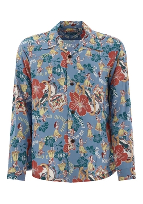 Sun Surf dancer-print shirt - Blue