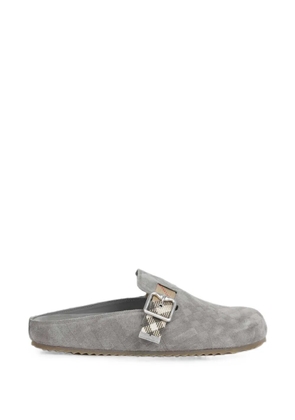 Burberry check-print buckled mules - Grey