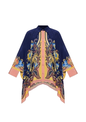 ETRO paisley-print asymmetric shirt - Blue