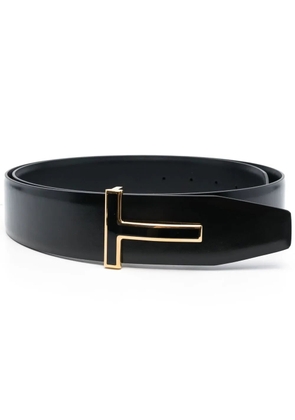 TOM FORD logo-plaque buckle belt - Black