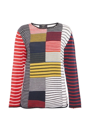 Fendi Pre-Owned patchwork striped sweater - White