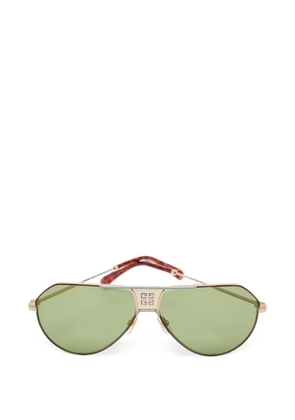 Givenchy Pre-Owned perforated-panel pilot-frame sunglasses - Gold