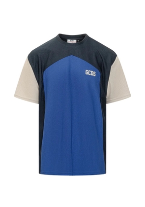 GCDS colour-block mesh T-shirt - Blue