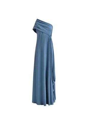 Gemy Maalouf one-shoulder draped maxi dress - Blue