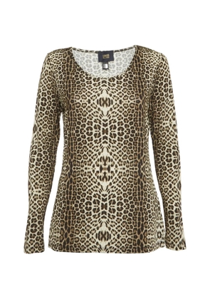 Roberto Cavalli Vintage leopard-print jersey sweater - Neutrals