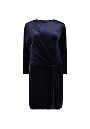 Alberta Ferretti draped long-sleeve mini dress - Blue