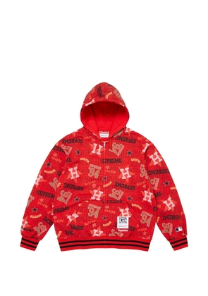 Supreme x Mitchell & Ness logo-print hoodie - Red
