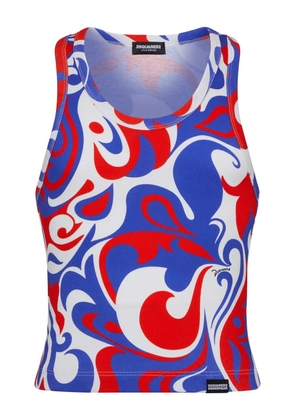 DSQUARED2 abstract-print tank top - Blue