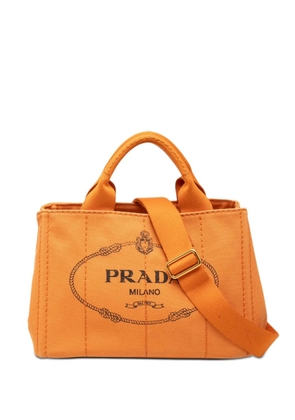 Prada Pre-Owned 2013-2026 Small Canvas Canapa Logo satchel - Orange
