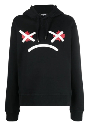DSQUARED2 graphic-print cotton hoodie - Black
