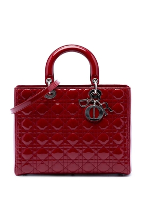 Christian Dior Pre-Owned 2011 Large Patent Cannage Lady Dior satchel - Red