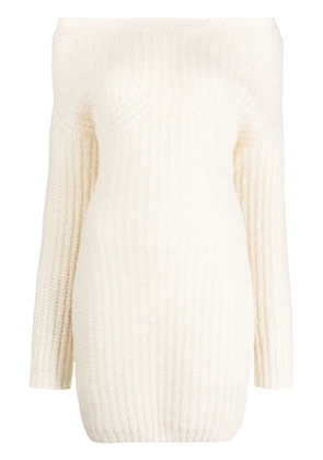 DSQUARED2 off-shoulder knitted minidress - White