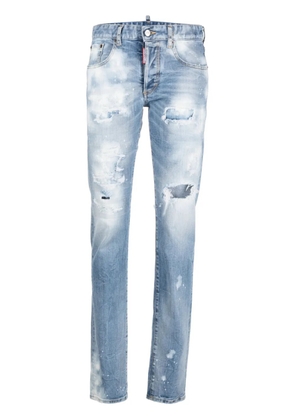 DSQUARED2 distressed-effect straight-leg jeans - Blue