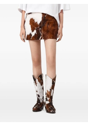 AllSaints Dapple cow-print mini skirt - Brown