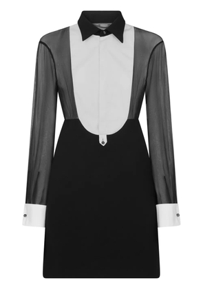 DSQUARED2 bib-collar sheer-panelled minidress - Black