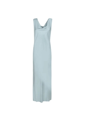 Blanca Vita cowl-neck draped-back maxi dress - Blue