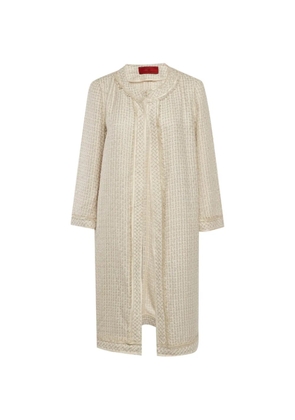 Carolina Herrera Vintage open-front tweed coat - Neutrals