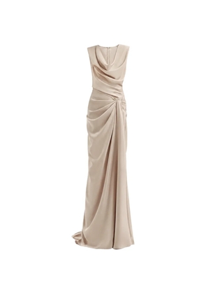 Gemy Maalouf draped cowl-neck dress - Neutrals