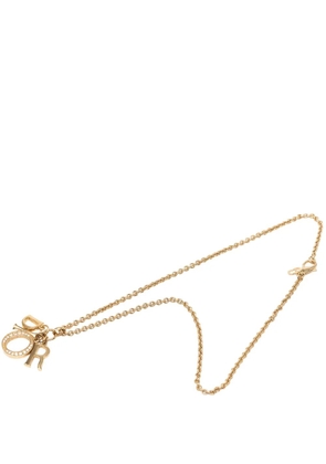 Christian Dior Pre-Owned 20th Century Gold Plated Strass Logo Pendant Necklace costume necklace
