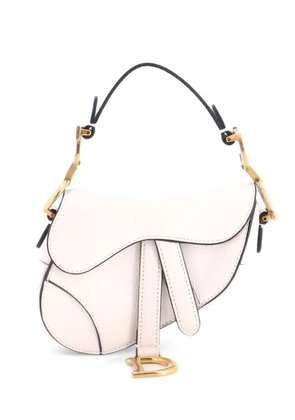 Christian Dior Pre-Owned Saddle Handbag Leather Micro satchel - White