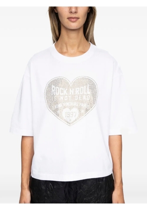 Zadig&Voltaire heart-motif rhinestone-embellished T-shirt - White