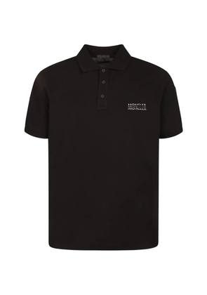 Moncler logo-embroidered polo shirt - Black