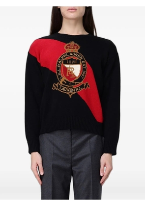 Lauren Ralph Lauren logo-intarsia cotton sweater - Black