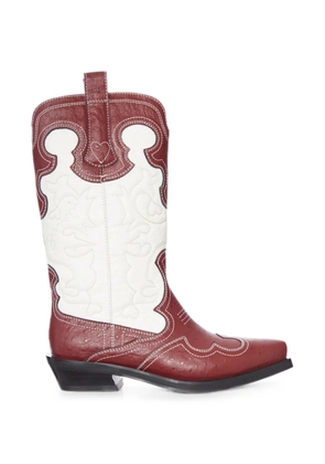 GANNI embroidered two-tone boots