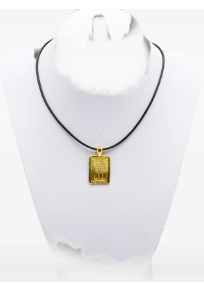 Ellery zodiac-engraved rectangular-pendant necklace - Gold