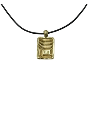 Ellery zodiac-engraved rectangular-pendant necklace - Gold