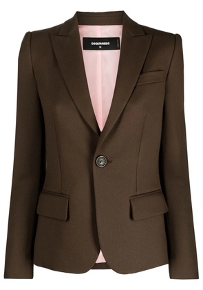 DSQUARED2 single-breasted long-sleeve blazer - Brown