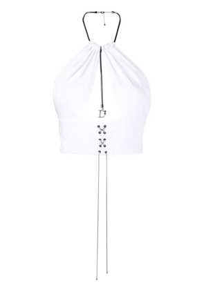 DSQUARED2 Night Out rhinestone-embellished crop top - White