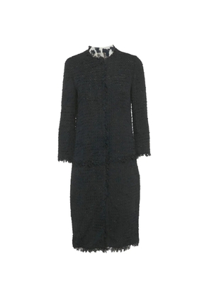 Giambattista Valli frayed tweed coat - Black