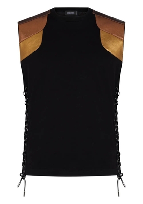DSQUARED2 panelled lace-up tank top - Black