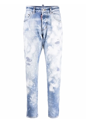 DSQUARED2 paint splatter tapered jeans - Blue