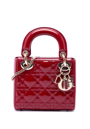 Christian Dior Pre-Owned 2018 Mini Patent Cannage Lady Dior satchel - Red