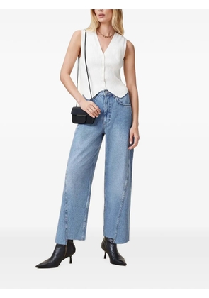 AllSaints Cruz ribbed-knit V-neck top - White