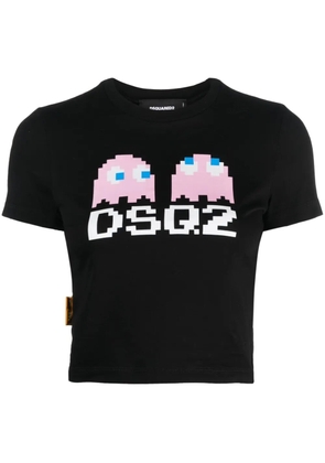 DSQUARED2 x Pac-Man graphic-print cropped T-shirt - Black