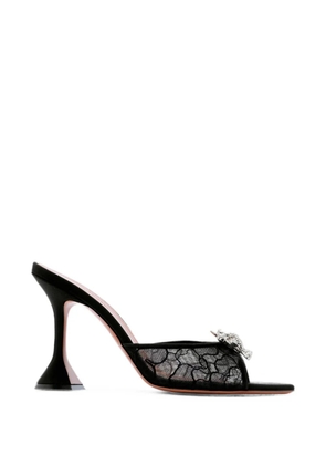 Amina Muaddi crystal-embellished lace sandals - Black