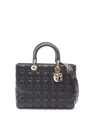 Christian Dior Pre-Owned 2010-2026 Large Lambskin Cannage Lady Dior satchel - Black