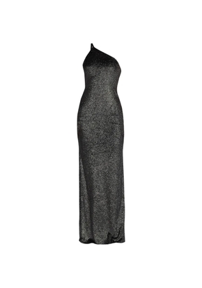 The Sei one-shoulder metallic-effect maxi dress - Black