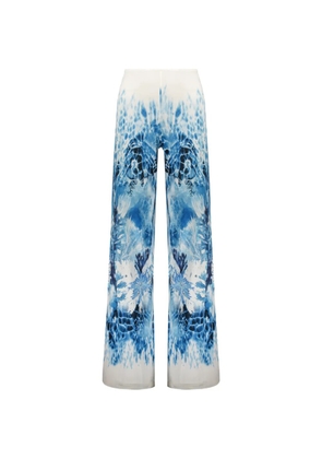 Alberta Ferretti graphic-print trousers - Blue
