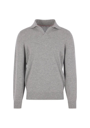Brunello Cucinelli cashmere polo-collar sweater - Grey