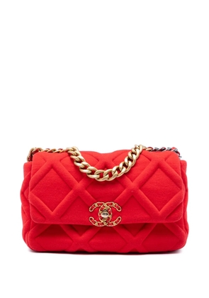 CHANEL Pre-Owned 2019 Medium Jersey 19 Flap satchel - Red