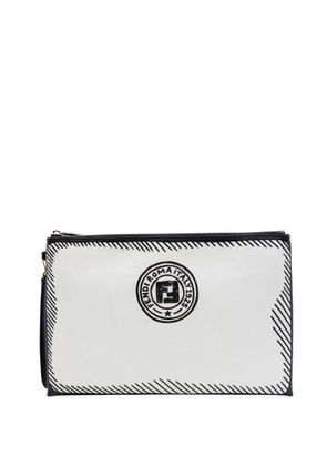Fendi Pre-Owned 2010-2026 Joshua Vides Leather FF Logo clutch bag - White