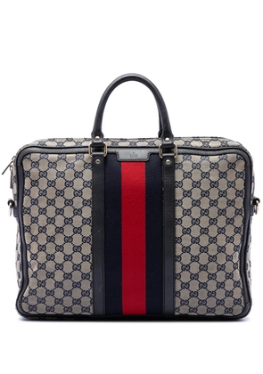 Gucci Pre-Owned 2016-2026 GG Canvas Web Briefcase business bag - Neutrals
