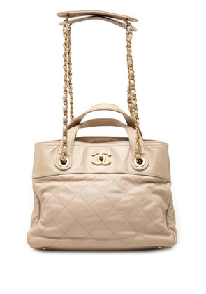 CHANEL Pre-Owned 2012 Small Quilted Calfskin In The Mix satchel - Neutrals